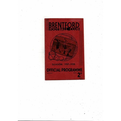 1937/38 Brentford v Manchester City Football Programme