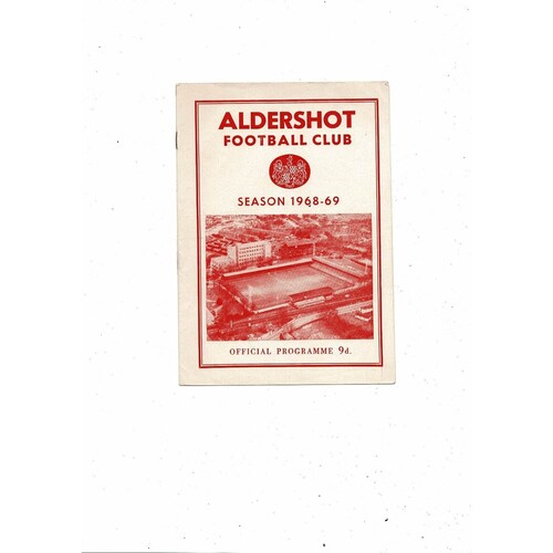 1968/69 Aldershot v Brentford Football Programme 11th January