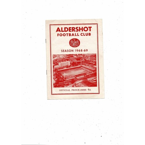 1968/69 Aldershot v Colchester United Football Programme 1st February