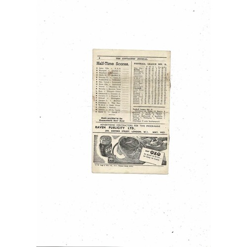 1946/47 Fulham v Burnley Football Programme