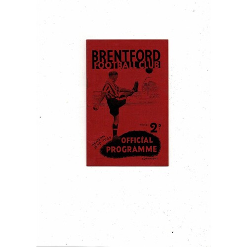 1938/39 Brentford v Bolton Wanderers Football Programme