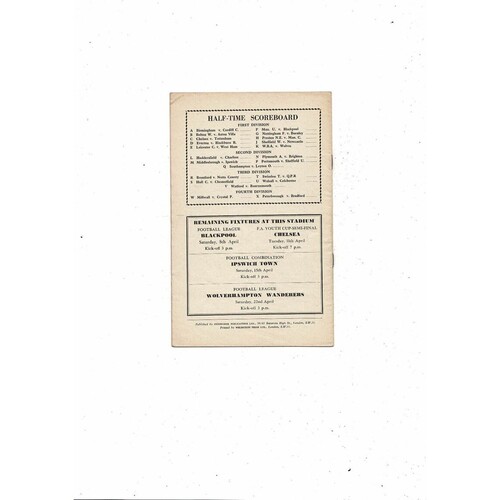 1960/61 Arsenal v Fulham Football Programme