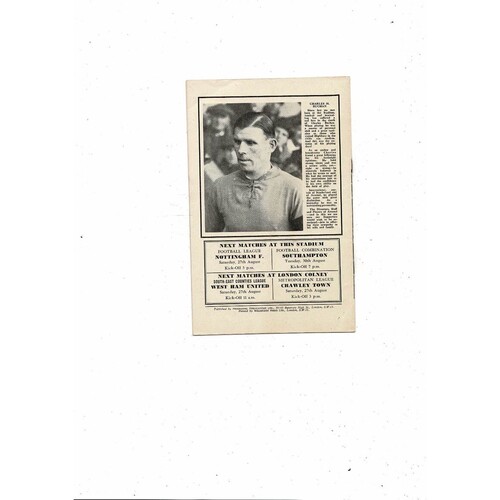1960/61 Arsenal v Preston Football Programme