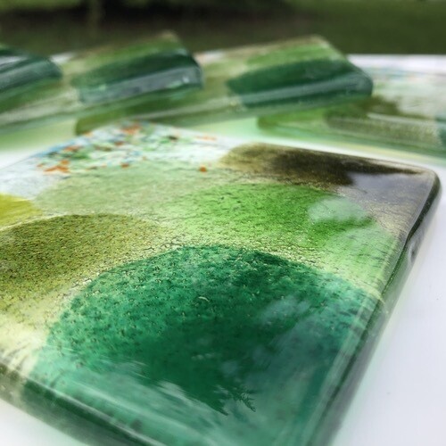 All Green - Square Coasters