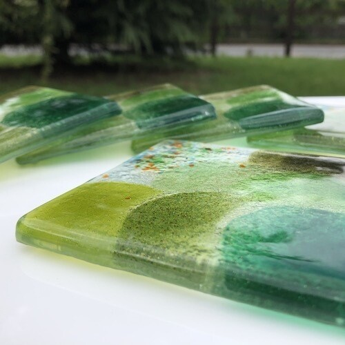 All Green - Square Coasters