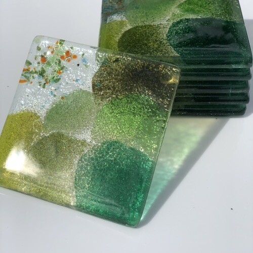 All Green - Square Coasters