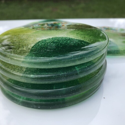 All Green - Round Coasters
