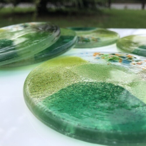 All Green - Round Coasters