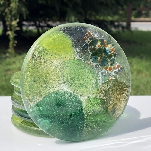 All Green - Round Coasters