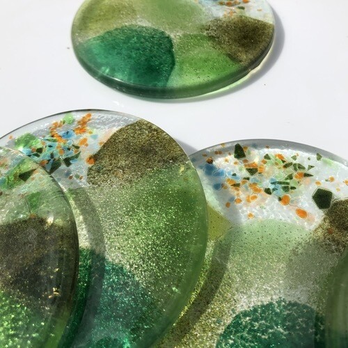 All Green - Round Coasters