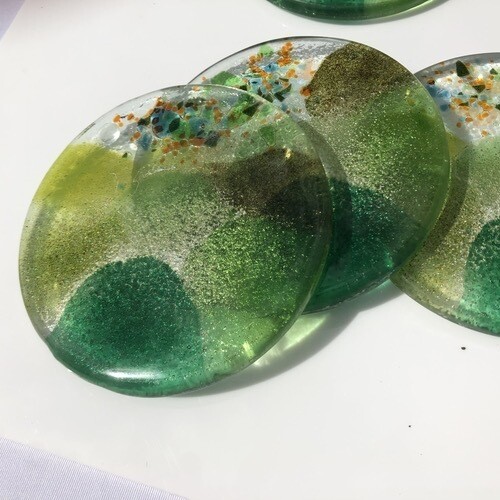 All Green - Round Coasters