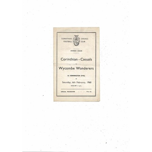 Corinthian Casuals Football Programmes