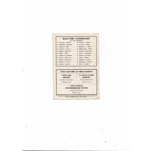 1961/62 Arsenal v Bradford City FA Cup Football Programme