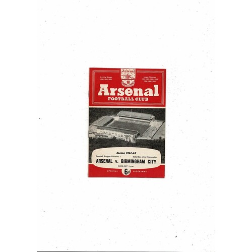 1961/62 Arsenal v Birmingham City Football Programme + Press cutting
