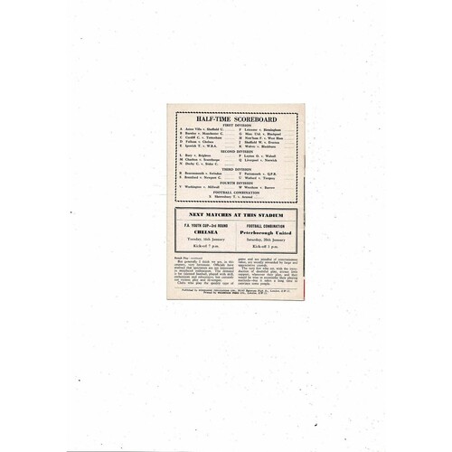 1961/62 Arsenal v Bolton Wanderers Football Programme