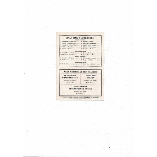 1961/62 Arsenal v Fulham Football Programme