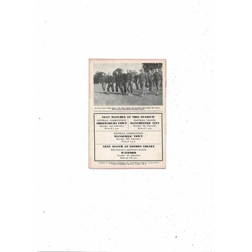 1961/62 Arsenal v Leicester City Football Programme
