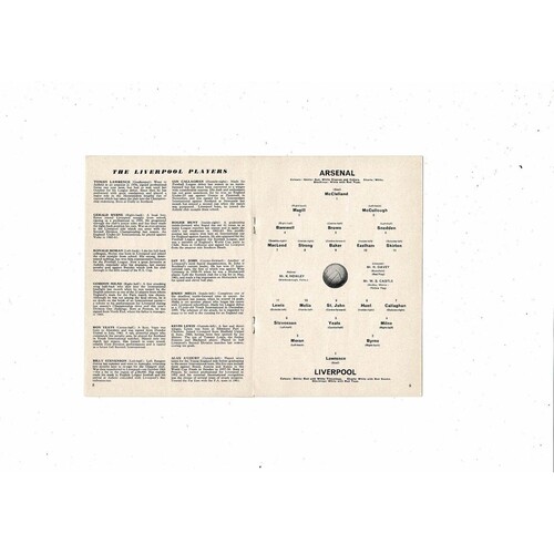 1962/63 Arsenal v Liverpool FA Cup Football Programme