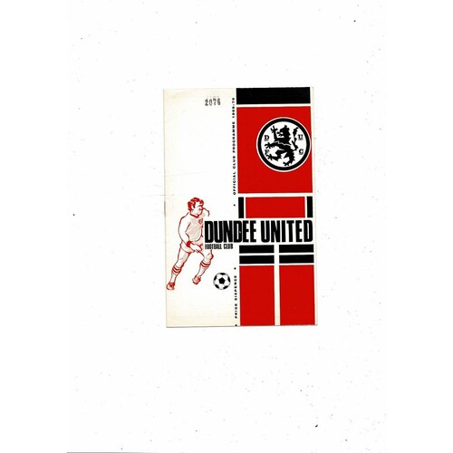 1969/70 Dundee United v Hibernian Football Programme