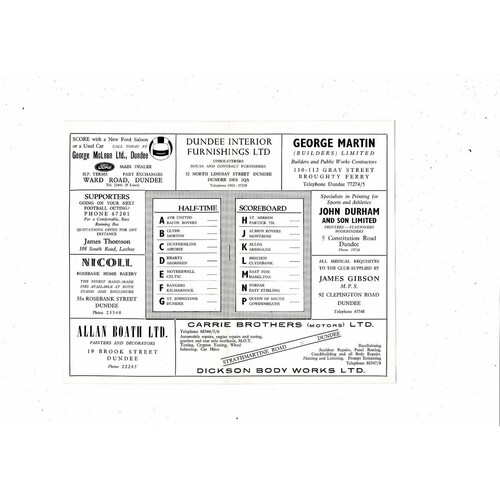 1969/70 Dundee United v Hibernian Football Programme