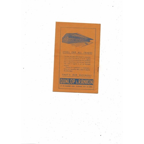 1958/59 Leeds United v Manchester United Football Programme