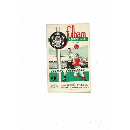 1949/50 Fulham v Charlton Athletic Football Programme