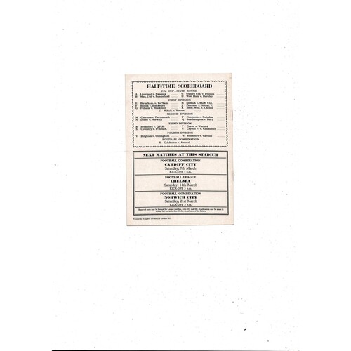 1963/64 Arsenal v Stoke City Football Programme