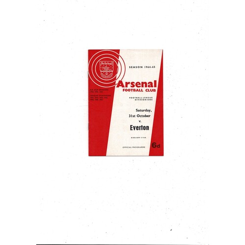 1964/65 Arsenal v Everton Football Programme + press cuttings