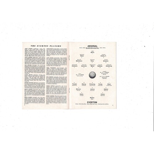 1964/65 Arsenal v Everton Football Programme + press cuttings