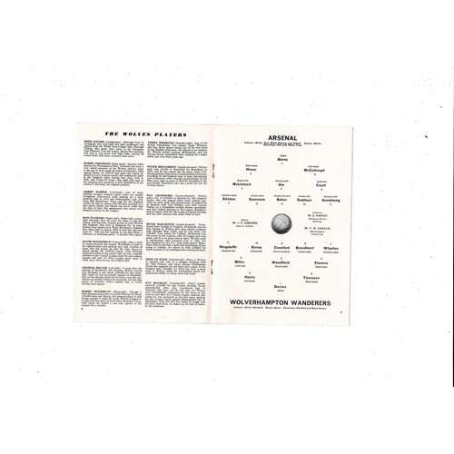 1964/65 Arsenal v Wolves Football Programme + press cuttings