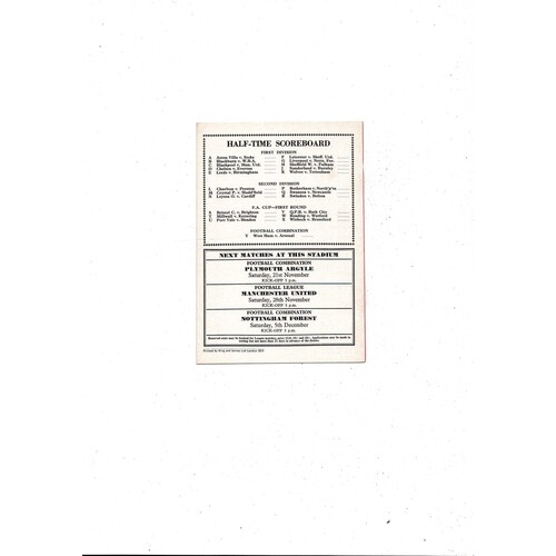 1964/65 Arsenal v West Ham United Football Programme