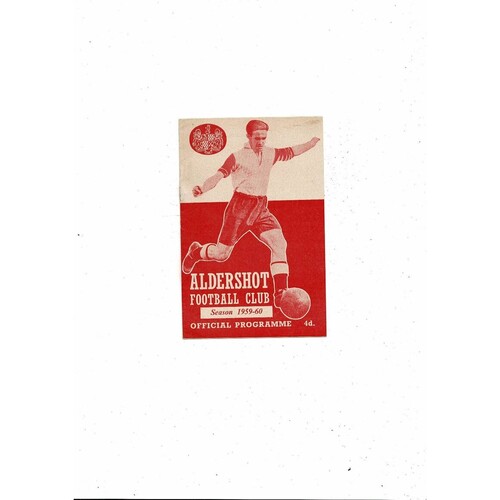 1959/60 Aldershot v Barrow Football Programme