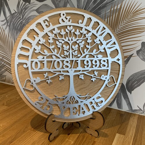 Personalised Tree of Life Anniversary Plaque – Custom Names & Date
