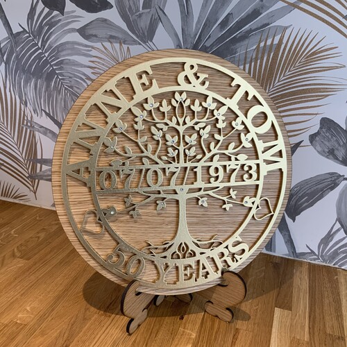 Personalised Tree of Life Anniversary Plaque – Custom Names & Date