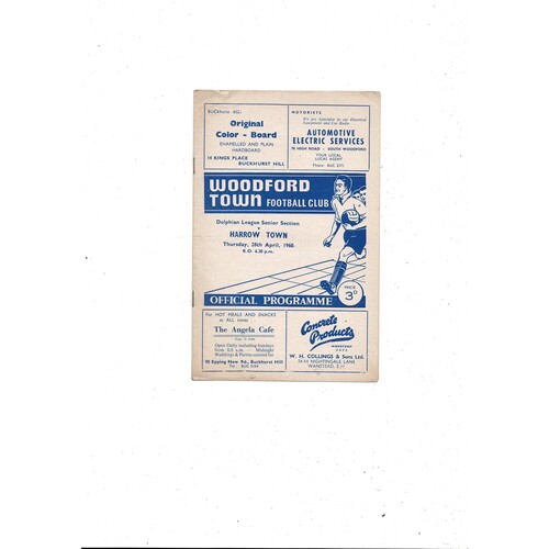 1959/60 Woodford Town v Harrow Town Football Programme