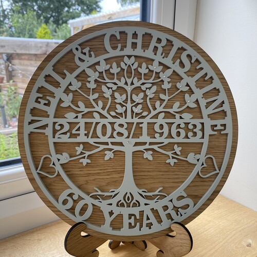 Personalised Tree of Life Anniversary Plaque – Custom Names & Date
