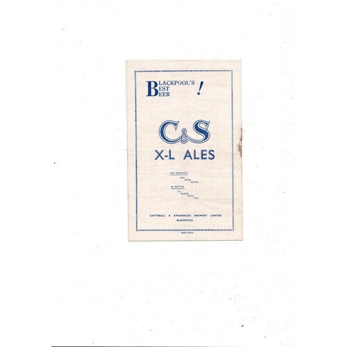 Blackpool v Derby County Central League Football Programme 1954/55