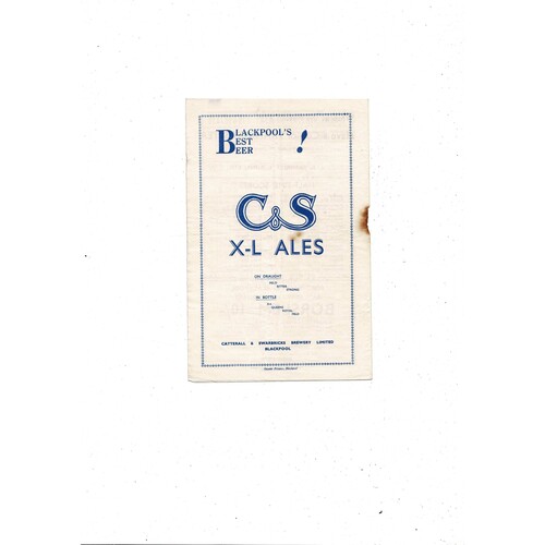 1953/54 Blackpool v Sunderland Football Programme