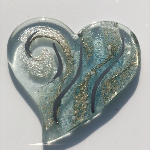 Crystal Aqua - Heart Coasters