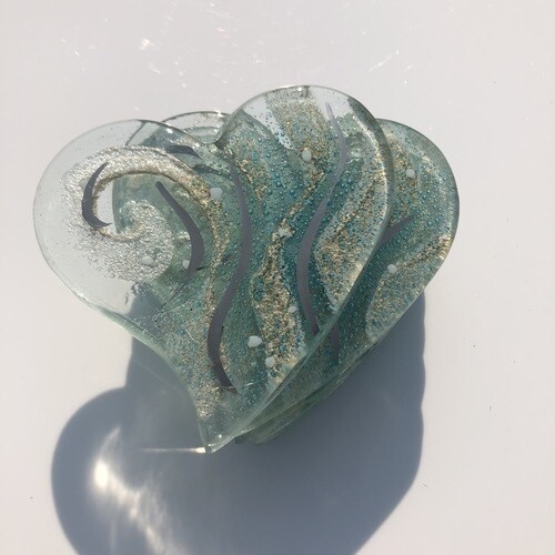 Crystal Aqua - Heart Coasters