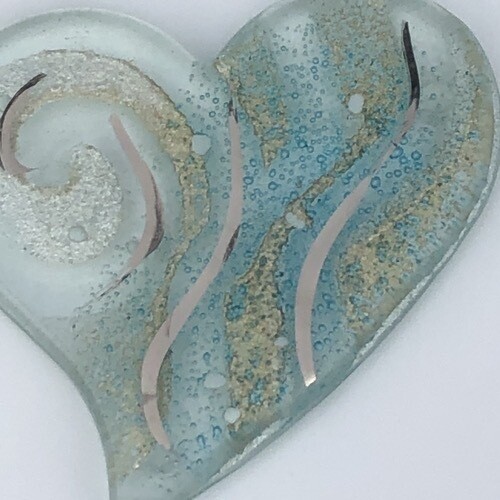 Crystal Aqua - Heart Coasters