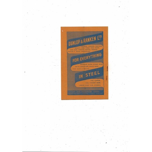 1958/59 Leeds United v Blackpool Football Programme