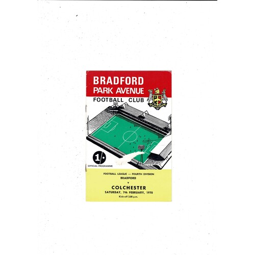 1969/70 Bradford Park Avenue v Colchester United Football Programme