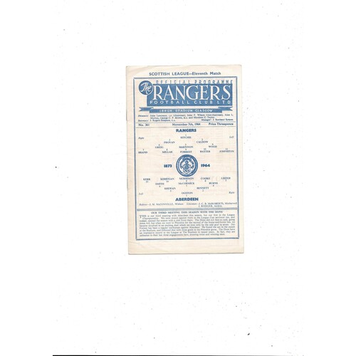 Rangers Football Programmes
