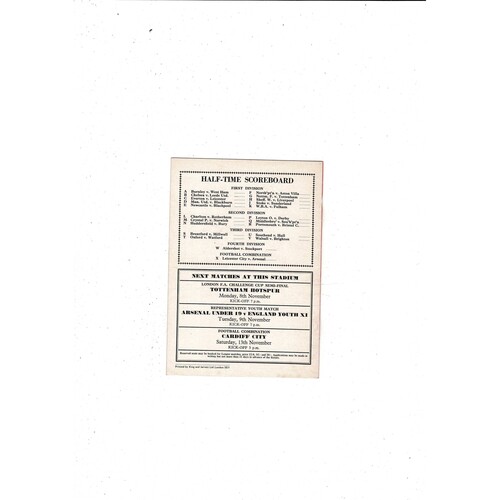 1965/66 Arsenal v Sheffield United Football Programme