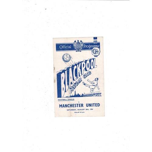 1954/55 Blackpool v Manchester United Football Programme