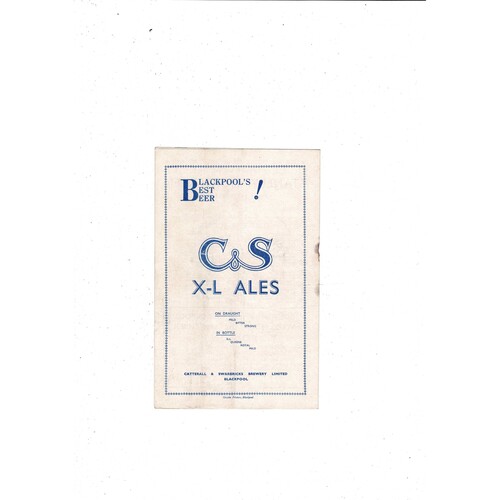 1954/55 Blackpool v Manchester United Football Programme