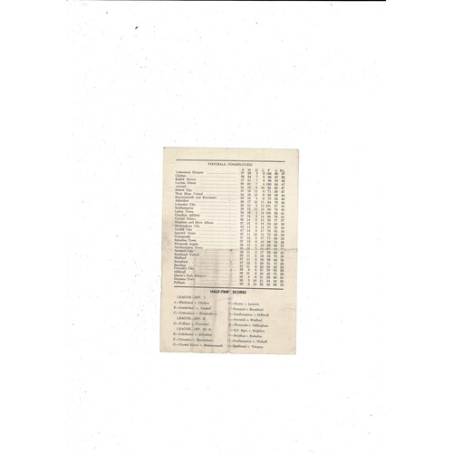 Brentford v Plymouth Argyle Football Combination Programme 1956/57