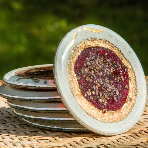 Thira Red - Round Coasters
