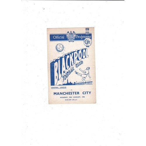 Blackpool v Manchester City Central League Football Programme 1956/57